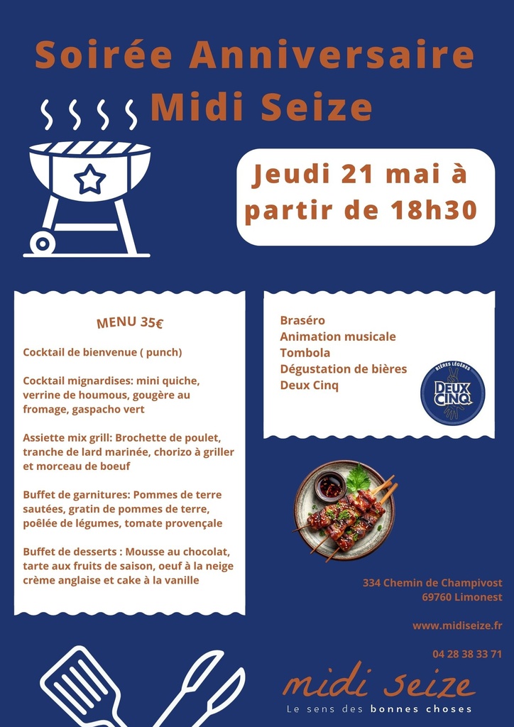Menu unique d’anniversaire sur réservation uniquement.